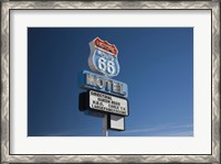 Framed Low angle view of a motel sign, Route 66, Seligman, Yavapai County, Arizona, USA