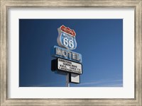 Framed Low angle view of a motel sign, Route 66, Seligman, Yavapai County, Arizona, USA