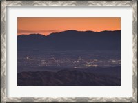 Framed Coachella Valley and Palm Springs from Key's View, Joshua Tree National Park, California, USA
