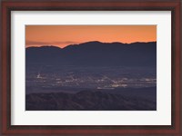 Framed Coachella Valley and Palm Springs from Key's View, Joshua Tree National Park, California, USA