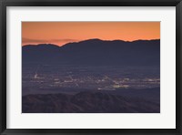 Framed Coachella Valley and Palm Springs from Key's View, Joshua Tree National Park, California, USA