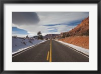 Framed Highway passing through a landscape, Utah State Route 24, Capitol Reef National Park, Torrey, Wayne County, Utah, USA