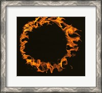 Framed Flamed Circle on Black Background