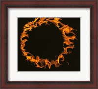 Framed Flamed Circle on Black Background