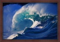 Framed Bright Blue Wave Crashing in the Ocean