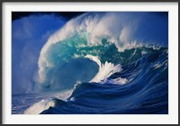 Framed Bright Blue Wave Crashing in the Ocean