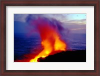 Framed Lava from Volcano Falling into Sea, Big Island, Hawaii