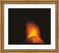 Framed Volcano exploding lava