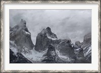 Framed Clouds over snowcapped mountains, Torres del Paine National Park, Magallanes Region, Patagonia, Chile