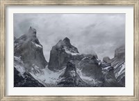 Framed Clouds over snowcapped mountains, Torres del Paine National Park, Magallanes Region, Patagonia, Chile