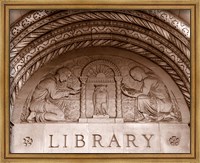 Framed Detail of carvings on the wall of Powell Library, University of California, Los Angeles, California, USA