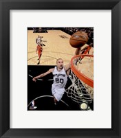 Framed Manu Ginobili Spurs Basketball