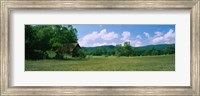 Framed Barn in a field, Cades Cove, Great Smoky Mountains National Park, Tennessee, USA