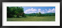 Framed Barn in a field, Cades Cove, Great Smoky Mountains National Park, Tennessee, USA