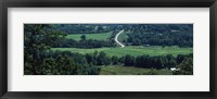 Framed Winding road passing through a landscape, East Central, Missouri, USA