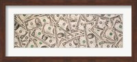 Framed Close-up of a pile of US Dollar bills