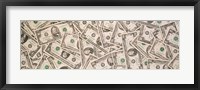 Framed Close-up of a pile of US Dollar bills