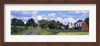 Framed Road passing through a farm, Emmons Road, Tompkins County, Finger Lakes Region, New York State, USA
