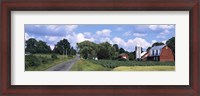 Framed Road passing through a farm, Emmons Road, Tompkins County, Finger Lakes Region, New York State, USA