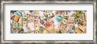 Framed Collection of currencies of various countries