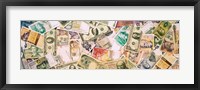 Framed Collection of currencies of various countries