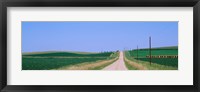 Framed Road along fields, Minnesota, USA