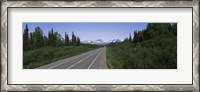 Framed Road passing through a landscape, George Parks Highway, Alaska, USA