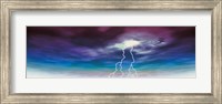 Framed Colored stormy sky w/ angry lightning