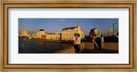 Framed Side profile of a couple romancing, Moskva River, Moscow, Russia