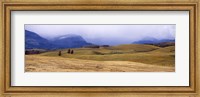Framed Rolling landscape with mountains in the background, East Glacier Park, Glacier County, Montana, USA