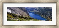Framed High angle view of a lake, Hidden Lake, US Glacier National Park, Montana, USA