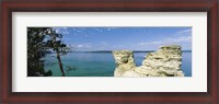 Framed Miner's Castle, Pictured Rocks National Lakeshore, Lake Superior, Munising, Upper Peninsula, Michigan, USA