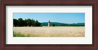 Framed Wheatfield with stone tower, Meyrargues, Bouches-Du-Rhone, Provence-Alpes-Cote d'Azur, France