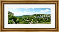 Framed High angle view of limestone hills with houses, Les Baux-de-Provence, Bouches-Du-Rhone, Provence-Alpes-Cote d'Azur, France