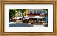 Framed Restaurants during lunch hour along the Rue Du Marche, Riez, Alpes-de-Haute-Provence, Provence-Alpes-Cote d'Azur, France