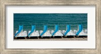 Framed Slide boats on beach, Lac de Sainte Croix, Alpes-de-Haute-Provence, Provence-Alpes-Cote d'Azur, France