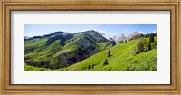 Framed On Slate River Road looking at Mt Owen and Purple Mountain, Crested Butte, Gunnison County, Colorado, USA