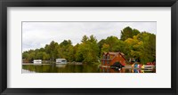 Framed Cottages at the lakeside, Lake Muskoka, Ontario, Canada