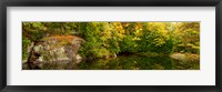 Framed Colorful trees and rocks along the Musquash River, Muskoka, Ontario, Canada
