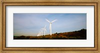 Framed Wind turbines in motion, Provence-Alpes-Cote d'Azur, France
