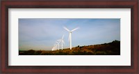 Framed Wind turbines in motion, Provence-Alpes-Cote d'Azur, France