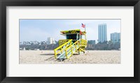 Framed Lifeguard Station on the beach, Santa Monica Beach, Santa Monica, California, USA