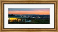 Framed City at Dusk, Baldwin Hills Scenic Overlook, Culver City, Los Angeles County, California, USA