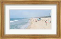 Framed Tourists on the beach, Santa Monica Beach, Santa Monica, Los Angeles County, California, USA