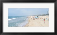 Framed Tourists on the beach, Santa Monica Beach, Santa Monica, Los Angeles County, California, USA