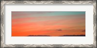 Framed Mountain range at dusk, Santa Monica Mountains, Los Angeles County, California, USA