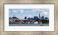 Framed Buildings at the waterfront, Transamerica Pyramid, Coit Tower, Fisherman's Wharf, San Francisco, California, USA