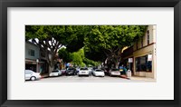 Framed Cars on the road in Downtown San Luis Obispo, San Luis Obispo County, California, USA