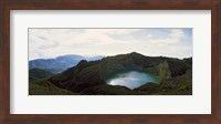 Framed Volcanic lake on a mountain, Mt Kelimutu, Flores Island, Indonesia