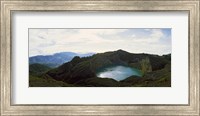 Framed Volcanic lake on a mountain, Mt Kelimutu, Flores Island, Indonesia